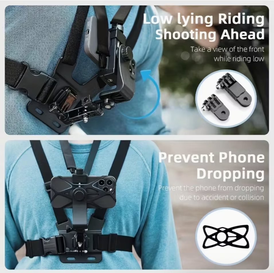 Universal Adjustable Chest Strap Mount for Action Cameras & Phones