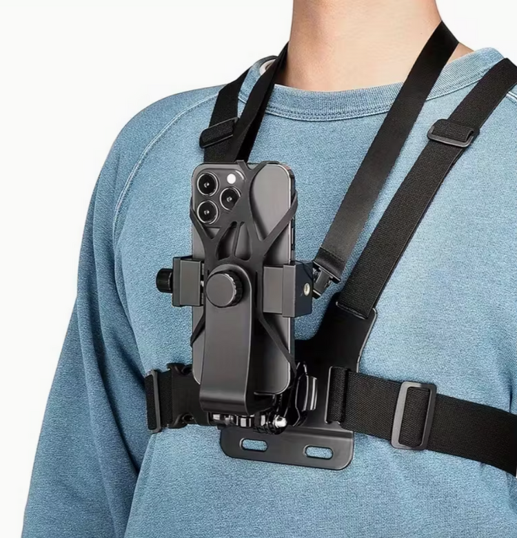 🎥 Universal Adjustable Chest Strap Mount for Action Cameras & Smartphones (1 PC)