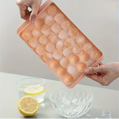 Round Ice Cube Tray with Lid – Food-Grade Ice Ball Mold