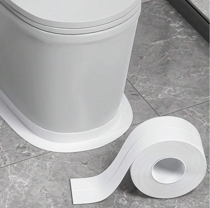 White Waterproof PVC Floor & Wall Seal Tape – Self-Adhesive Caulk
