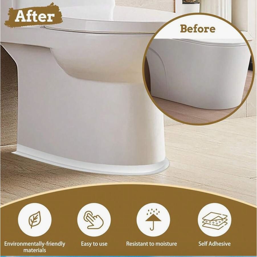 White Waterproof PVC Floor & Wall Seal Tape – Self-Adhesive Caulk