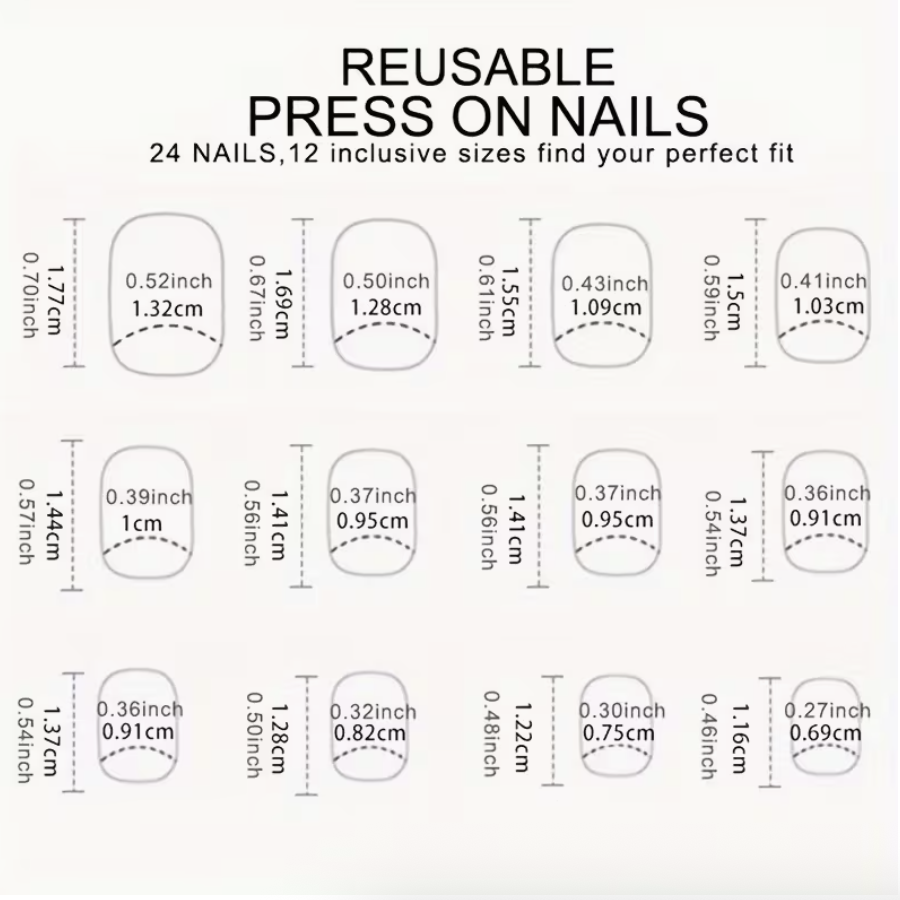 24PCS Glossy Short Coffin Press-On Nails – Reusable Pink & White Nail Set
