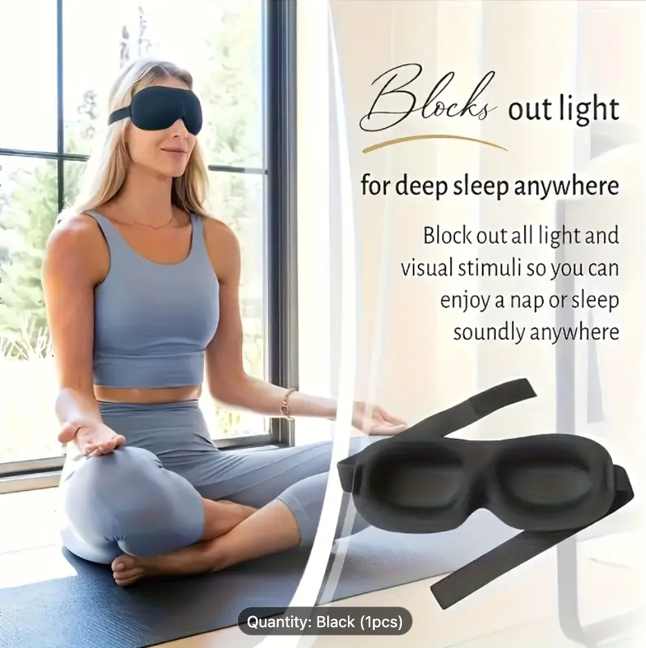 3D Sleep Mask with Blackout Shade – Breathable Travel Eye Mask