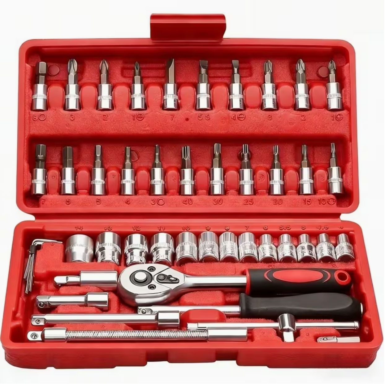 45PCS Heavy Duty Stainless Steel Tool Set – Complete Precision Repair Kit