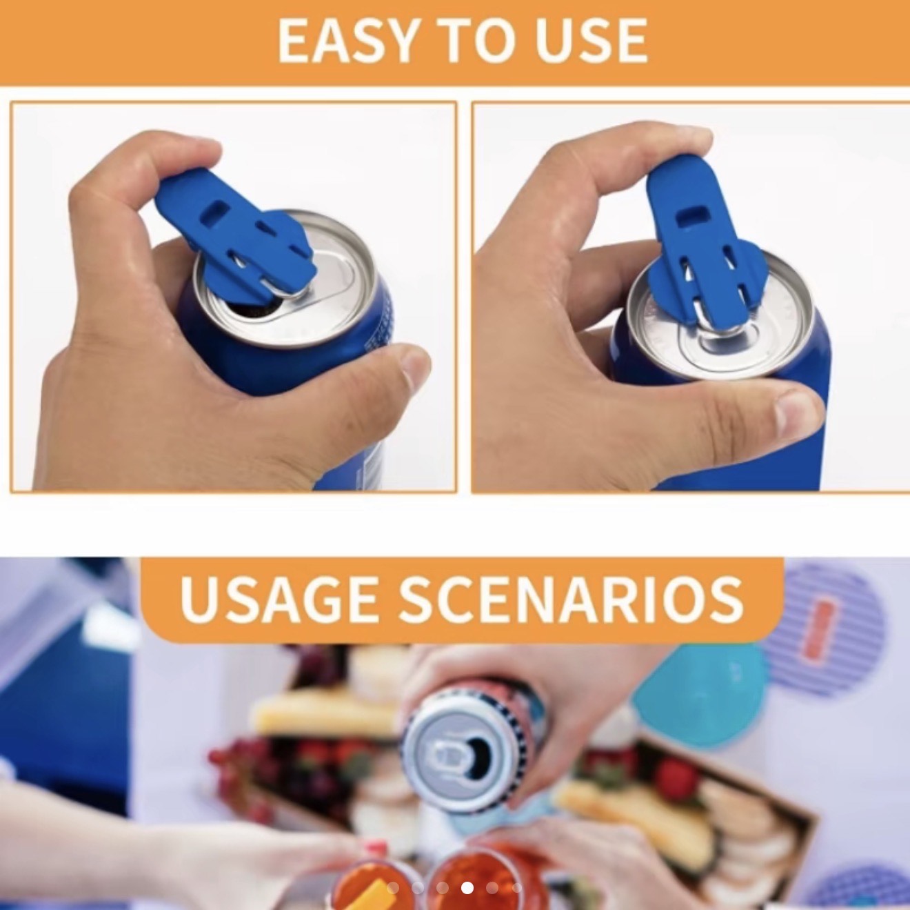6-Piece Easy Open Can Opener & Drink Can Cover for Travel