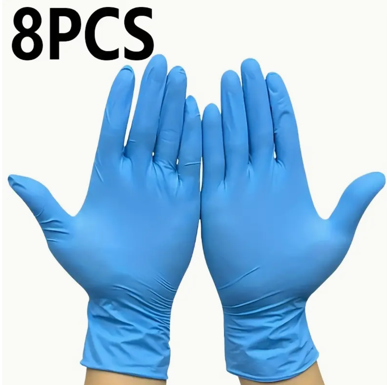 Disposable Nitrile Gloves (8 PCS), Large Size – Waterproof & Anti-Slip