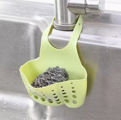 Adjustable Sink Organizer Draining Basket with Hooks for Kitchen