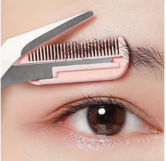 Eyebrow Trimmer with Built-In Comb – Stainless Steel Precision