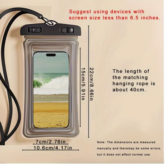 Waterproof Inflatable Phone Pouch – Floating Bag with Lanyard