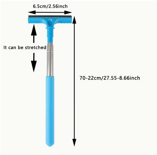 Portable Rearview Mirror Water Scraper with Extendable Cleaning Brush