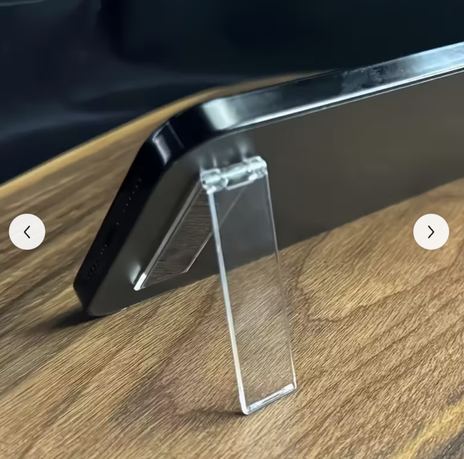 Ultra-Slim Acrylic Phone Stand – Foldable Adhesive Desk Holder