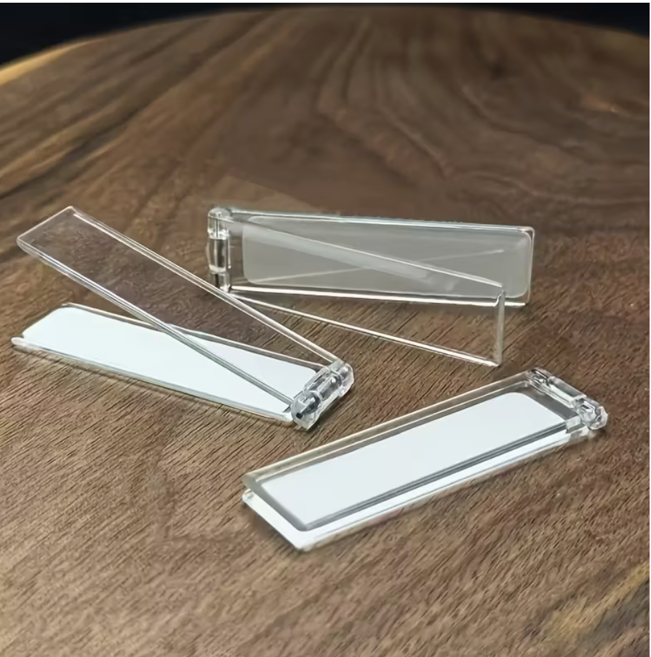 Ultra-Slim Acrylic Phone Stand – Foldable Adhesive Desk Holder