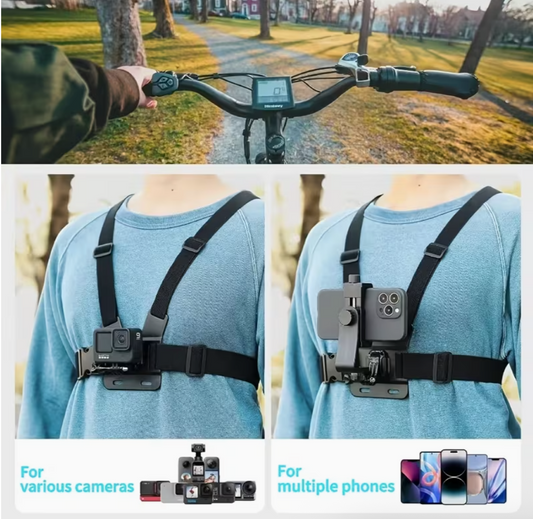 Universal Adjustable Chest Strap Mount for Action Cameras & Phones