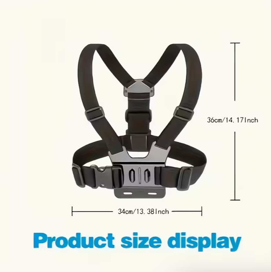 Universal Adjustable Chest Strap Mount for Action Cameras & Phones