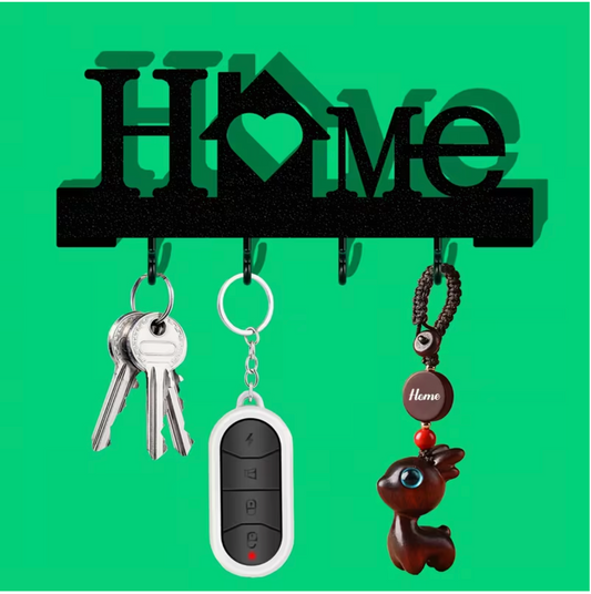 Wall Mounted Key Holder with Hooks – No Drill Entryway Organizer with Nano Tape